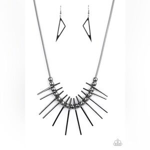 Costume Jewelry- Black Necklace and Earring Set